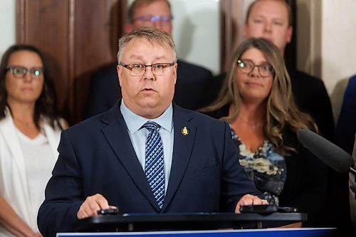 MIKE DEAL / FREE PRESS
Richard Perchotte, MLA for Selkirk, speaks about being given the roll of critic for Culture and Heritage that is added to his current responsibilities as critic for Advanced Education and Training, heading into the fall sitting of the Manitoba legislature at the Manitoba Legislative Building Tuesday afternoon.
Reporter: Carol Sanders
241001 - Tuesday, October 01, 2024.