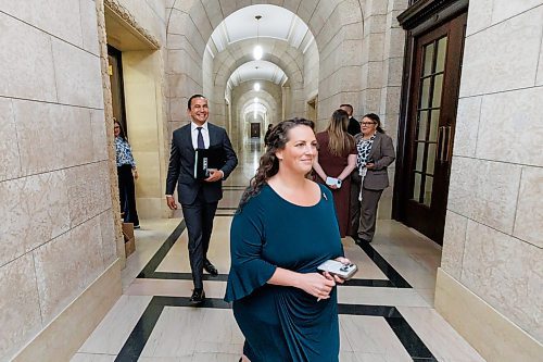 MIKE DEAL / FREE PRESS 
Premier Wab Kinew heads back to the Assembly Chamber after a short break was called during question period because of a fire alarm in the building as the 1st session of the 43rd Legislature reconvenes Wednesday afternoon.
Reporter: Carol Sanders and Maggie Macintosh
241002 - Wednesday, October 02, 2024.