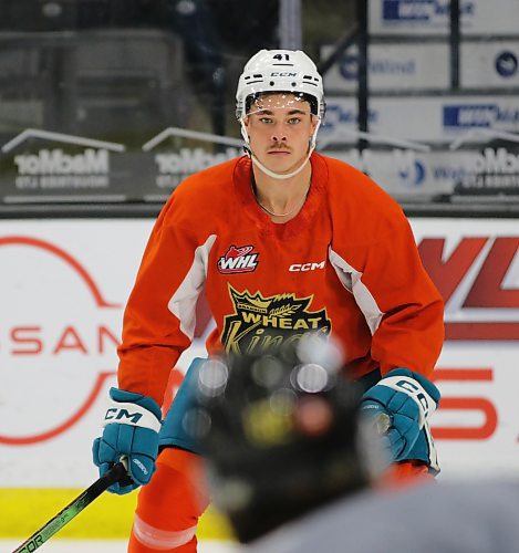 Former Brandon Wheat Kings captain Tanner Kaspick skates with the squad at practice at Westoba Place on Thursday as he prepares to leave to join Asiago in Italy for his pro season. (Perry Bergson/The Brandon Sun)
Oct. 4, 2024