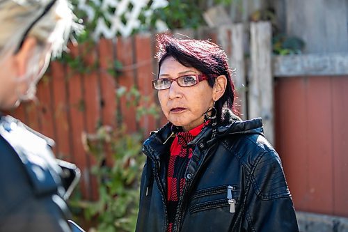 MIKAELA MACKENZIE / FREE PRESS
	
Sue Caribou speaks to the Free Press about her apartment building at 817 Main Street, where police shot and killed a man, on Thursday, Oct. 3, 2024.

For Nicole story.
Winnipeg Free Press 2024