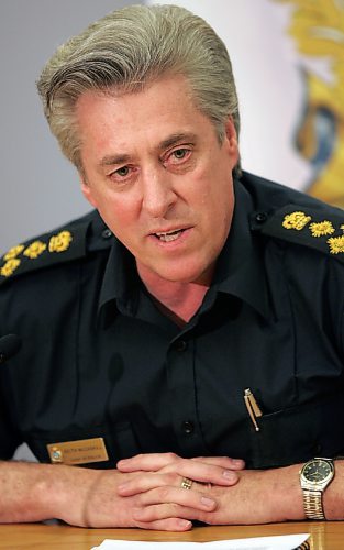 WAYNE GLOWACKI/WINNIPEG FREE PRESS Winnipeg Police Chief Keith McCaskill at news conference. With Video. James Turner story Sept 3  2008