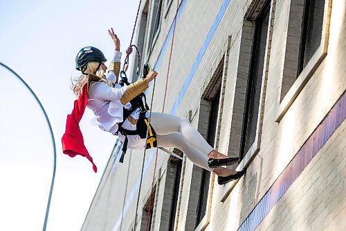 MIKAELA MACKENZIE / FREE PRESS
	
Nicole Dub participates in the third annual Suspended Superheroes event at HSC Children&#x573; Hospital on Friday, Oct. 4, 2024.

For Malak story.
Winnipeg Free Press 2024