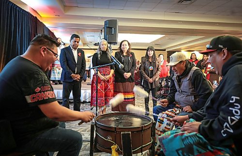 Ruth Bonneville / Free Press

LOCAL Red Dress Alert funding

Gary Anandasangaree, Minister of Crown-Indigenous Relations was in Winnipeg to make an announcement about the Red Dress Alert pilot at Giganawenimaanaanig's Day of Education and Awareness at Canad Inns on Regent Friday.  

Nahanni Fontaine, Minister of Families of Manitoba, and MLA Leah Gaza,  along with others took part in the announcement and drumming ceremony afterwards. 

A memorial table with photos of MMIWG2S+ victims was set up at the event. 
 

Oct 4th , 2023
