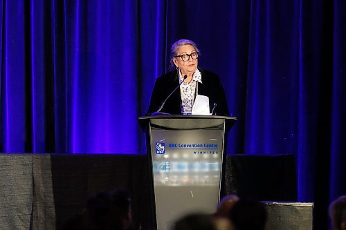 MIKE DEAL / FREE PRESS
Retail Council of Canada President, Diane Brisebois, speaks to about 400 attendees to the Retail Crime Summit that was held at the RBC Convention Centre Friday.
Reporter: Nicole Buffie
241004 - Friday, October 04, 2024.