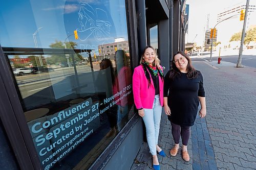 MIKE DEAL / FREE PRESS
Suzanne Morrissette and Jaimie Isaac, co-curators of the Rosemary Gallery, 226 Main Street.
The gallery&#x2019;s first exhibition, Confluence, contains work by nine artists with Winnipeg's 150th anniversary as a focal point. 
Reporter: Conrad Sweatman
241004 - Friday, October 04, 2024.