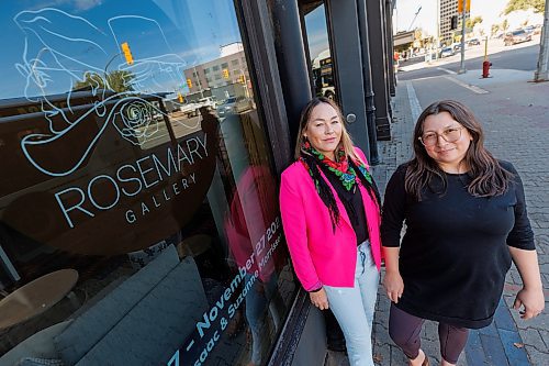 MIKE DEAL / FREE PRESS
Suzanne Morrissette and Jaimie Isaac, co-curators of the Rosemary Gallery, 226 Main Street.
The gallery&#x2019;s first exhibition, Confluence, contains work by nine artists with Winnipeg's 150th anniversary as a focal point. 
Reporter: Conrad Sweatman
241004 - Friday, October 04, 2024.