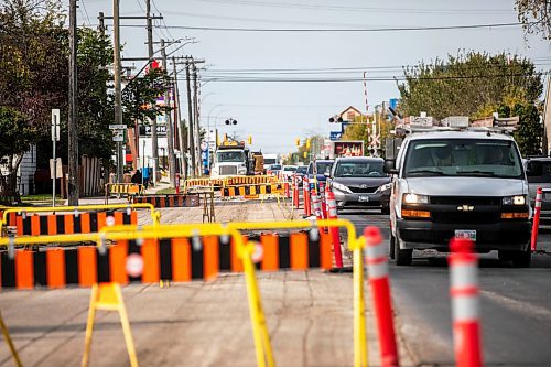 MIKAELA MACKENZIE / FREE PRESS
	
Construction on Ellice Avenue near Valour Road on Friday, Oct. 4, 2024.

For Joyanne story.
Winnipeg Free Press 2024