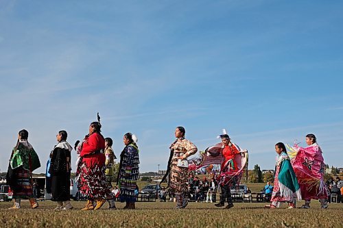 04102024
Dancers take part in a powwow demonstration during the Healing by the River celebration on the final day of Truth and Reconciliation Week 2024 at the Riverbank Discovery Centre on Friday afternoon. 
(Tim Smith/The Brandon Sun)