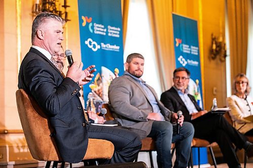 MIKAELA MACKENZIE / FREE PRESS
	
Jeff Lawson, SVP of corporate development at Cenovus Energy, speaks during a panel discussion on natural resources on Monday, Oct. 7, 2024.

For Aaron Epp story.
Winnipeg Free Press 2024