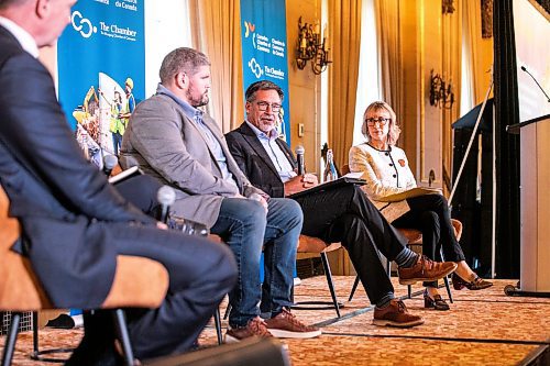 MIKAELA MACKENZIE / FREE PRESS
	
David Hansen, retired president and CEO of CANTERRA SEEDS, speaks during a panel discussion on natural resources on Monday, Oct. 7, 2024.

For Aaron Epp story.
Winnipeg Free Press 2024