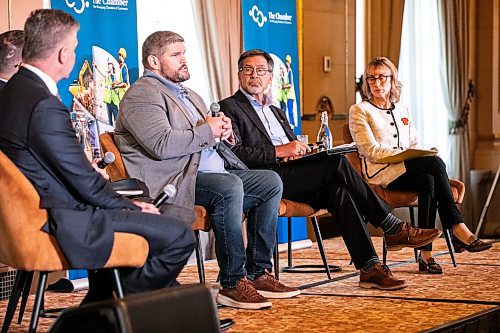 MIKAELA MACKENZIE / FREE PRESS
	
John Desjarlais, executive director at the Indigenous Resource Network, speaks during a panel discussion on natural resources on Monday, Oct. 7, 2024.

For Aaron Epp story.
Winnipeg Free Press 2024