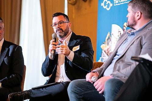 MIKAELA MACKENZIE / FREE PRESS
	
Jeff Gaulin, head of corporate affairs at Vale Base Metals, speaks during a panel discussion on natural resources on Monday, Oct. 7, 2024.

For Aaron Epp story.
Winnipeg Free Press 2024