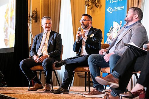 MIKAELA MACKENZIE / FREE PRESS
	
Jeff Gaulin, head of corporate affairs at Vale Base Metals, speaks during a panel discussion on natural resources on Monday, Oct. 7, 2024.

For Aaron Epp story.
Winnipeg Free Press 2024