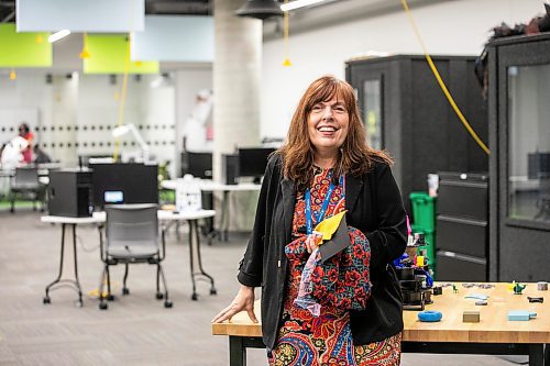 MIKAELA MACKENZIE / FREE PRESS
	
Maker-In-Residence Tracy Fehr in the IdeaMill at the Millennium Library on Monday, Oct. 7, 2024.

For AV story.
Winnipeg Free Press 2024