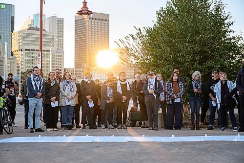 Mike Sudoma/Free Press
A group of pro Palestinian supporters gather outside of the Canadian Museum for Human Rights Monday to commemorate the 1 year anniversary of the Gaza conflict.
October 7, 2024
