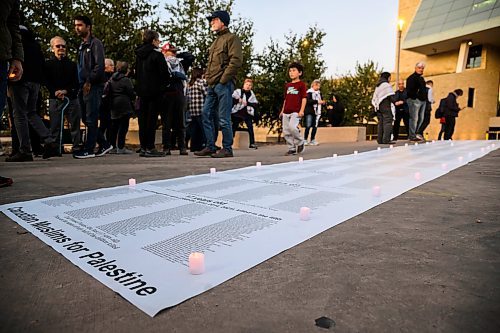 Mike Sudoma/Free Press
Pro Palestinian supporters take a moment to read the long list of names of people under the age of 18 who fell casualty to the Gaza conflict one year ago today 
October 7, 2024
