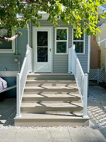 Marc LaBossiere / Free Press
Wider stairs and landing allow a greater ease of use when opening the screen door.