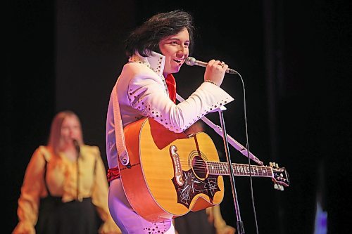 Tribute artist Jaedyn Pilon and the Flashback Band perform "Elvis — The Vegas Years" for a crowd at the Western Manitoba Centennial Auditorium on Tuesday evening. (Tim Smith/The Brandon Sun)