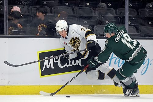 08102024
Marcus Nguyen #72 of the Brandon Wheat Kings is tripped by Nolan Chastko #19 of the Everett Silvertips during WHL action at Westoba Place on Tuesday evening.
(Tim Smith/The Brandon Sun)