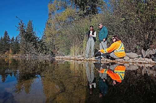 09102024
Allery Safruk, Sean Frey and Avery Kincaid, Resource Management Technicians with Parks Canada, use an underwater remote operated vehicle to inspect a water-intake area used for the Clear Lake Golf Course at Riding Mountain National Park on Wednesday. The technicians were conducting a general inspection as well as looking for evidence of zebra mussels and training some of technicians on operation of the ROV. The ROV is on loan to the park from the Parks Canada Archaeology branch. 
(Tim Smith/The Brandon Sun)