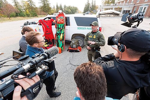 MIKE DEAL / FREE PRESS
Supervisory Border Patrol Agent, Richard Besecke, during a show-and-tell of some specialized equipment at the old border crossing in Emerson, MB, Thursday morning.
Manitoba RCMP officers and agents from United States Border Patrol met first in Pembina, North Dakota and then at Emerson, MB, Thursday morning, to talk about border safety and showcase some of the equipment used in preventing border incursions.
Reporter: Erik Pindera
241010 - Thursday, October 10, 2024.