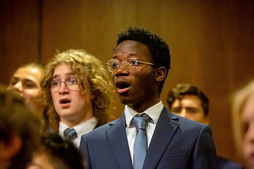 BROOK JONES/FREE PRESS
The Winnipeg Boys Choir is celebrating its centennial this year. The choir performs for Manitoba Lt.-Gov. Anita Neville in celebration of their centennial milestone at Government House in Winnipeg, Man., Thursday, Oct. 10, 2024.