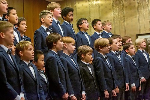 BROOK JONES/FREE PRESS
The Winnipeg Boys Choir is celebrating its centennial this year. The choir performs for Manitoba Lt.-Gov. Anita Neville in celebration of their centennial milestone at Government House in Winnipeg, Man., Thursday, Oct. 10, 2024.