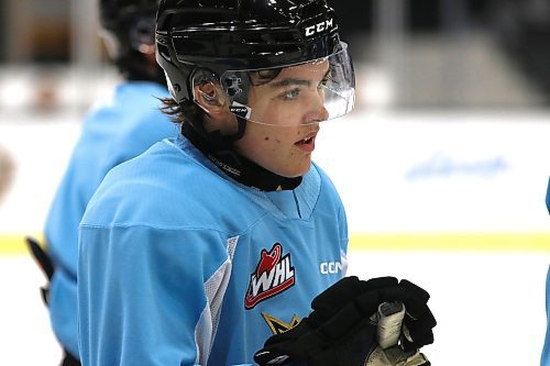 Highly touted Brandon Wheat Kings rookie forward Jaxon Jacobson, shown at practice earlier this week, has a goal and three assists in his first full Western Hockey League. (Perry Bergson/The Brandon Sun)
Oct. 12, 2024