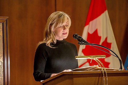 BROOK JONES/FREE PRESS
The Winnipeg Boys Choir is celebrating its centennial this year. Winnipeg Boys Choir artistic director Carolyn Boyes speaks about the chori at Government House in Winnipeg, Man., Thursday, Oct. 10, 2024. The local choir performed for Manitoba Lt.-Gov. Anita Neville in celebration of their centennial milestone.