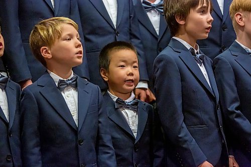 BROOK JONES/FREE PRESS
The Winnipeg Boys Choir is celebrating its centennial this year. The choir performs for Manitoba Lt.-Gov. Anita Neville in celebration of their centennial milestone at Government House in Winnipeg, Man., Thursday, Oct. 10, 2024. Pictured: The Winnipeg Boys Choir's youngest member Oakley Guo (second from far left).