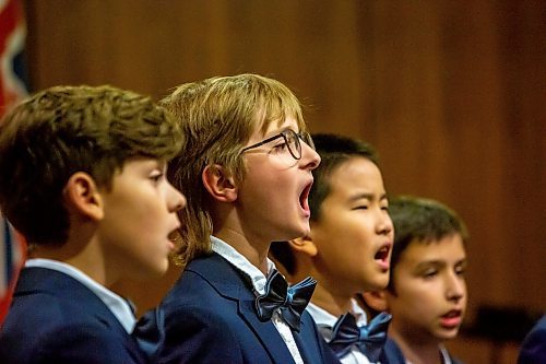 BROOK JONES/FREE PRESS
The Winnipeg Boys Choir is celebrating its centennial this year. The choir performs for Manitoba Lt.-Gov. Anita Neville in celebration of their centennial milestone at Government House in Winnipeg, Man., Thursday, Oct. 10, 2024.