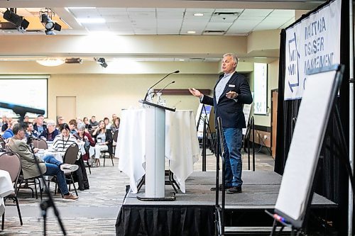 MIKAELA MACKENZIE / FREE PRESS
	
Dauphin mayor David Bosiak speaks at the Manitoba Disaster Management Conference on Wednesday, Oct. 16, 2024.

For Nicole story.
Winnipeg Free Press 2024