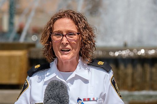 Mike Deal / Winnipeg Free Press
Insp. Helen Peters, Winnipeg Police Service speaks during the announcement.
Mental Health and Community Wellness Minister Janice Morley-Lecomte announces that the province will be providing $414,000 to expand the Alternative Response to Citizens in Crisis (ARCC) initiative that provides on-site support to individuals experiencing a mental health crisis in Winnipeg. She was accompanied at the announcement on the south lawn of the Manitoba Legislative building by Environment and Climate Minister Kevin Klein, Erika Hunzinger, manager, Crisis Response Centre, Health Sciences Centre Winnipeg, and Insp. Helen Peters, Winnipeg Police Service.
See Malak Abas story
230602 - Friday, June 02, 2023.