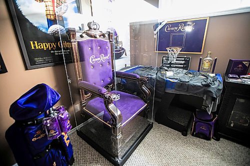 MIKAELA MACKENZIE / FREE PRESS 
Marc Andre’s Crown Royal hoard includes much more than hooch.