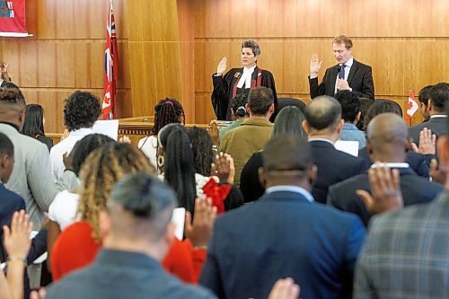 MIKE DEAL / FREE PRESS
Marc Miller, Minister of Immigration, Refugees and Citizenship, was on hand to welcome 79 of Canada's newest citizens from 15 different countries at a ceremony in Winnipeg, presided over by Citizenship Judge Suzanne Carri&#xe8;re.
Reporter: Tyler Searle
241017 - Thursday, October 17, 2024.