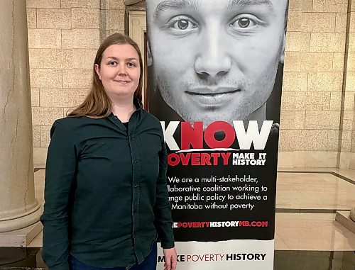 Free Press
Samantha Klassen, a member of Make Poverty History Manitoba, is calling on the province to introduce a &quot;livable basic benefit.&quot;