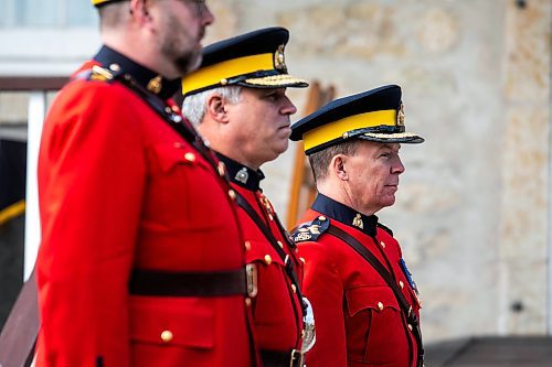 MIKAELA MACKENZIE / FREE PRESS
	
Scott McMurchy, new commanding officer of the Manitoba RCMP, during the Manitoba RCMP ceremonial transfer of command from Rob Hill to Scott McMurchy at Lower Fort Garry National Historic Site on Thursday, Oct. 17, 2024.

Standup.
Winnipeg Free Press 2024