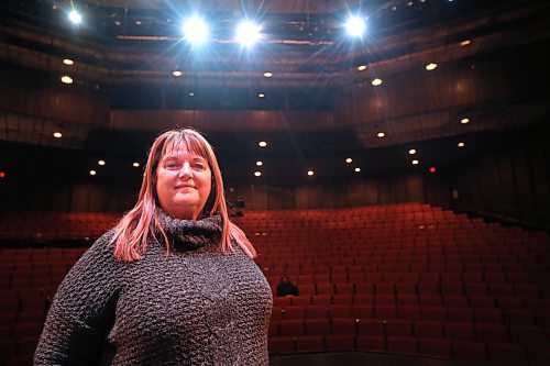 Mecca Productions art director Lisa Vasconcelos, at the Western Manitoba Centennial Auditorium. (Matt Goerzen/The Brandon Sun)