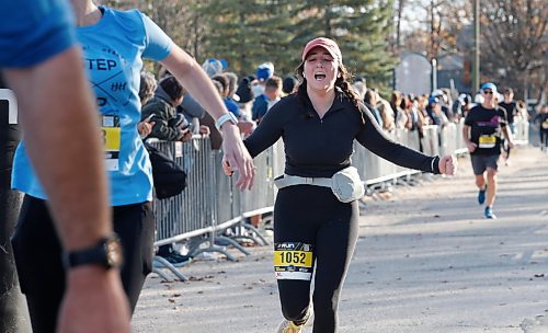 JOHN WOODS / FREE PRESS
People cross the finish line at the WFPS Run at the Canadian Mennonite University Sunday, October 20, 2024. 

Reporter: s/u