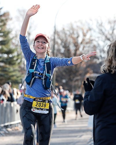 JOHN WOODS / FREE PRESS
People cross the finish line at the WFPS Run at the Canadian Mennonite University Sunday, October 20, 2024. 

Reporter: s/u