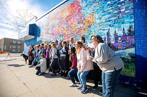 MIKAELA MACKENZIE / FREE PRESS
	
The Canada Connects Love &amp; Family mosaic mural is unveiled at 1797 Portage Avenue on Monday, Oct. 21, 2024.

For biz story.
Winnipeg Free Press 2024