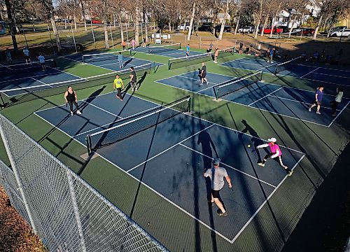 21102024
Dozens of pickleball players with the Brandon Pickleball Club take advantage of the beautiful weather to play matches at the Stanley Park Pickleball Courts on a hot Monday afternoon. 
(Tim Smith/The Brandon Sun)