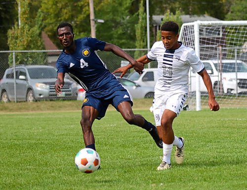 Brandon University rookie defender Awall Osabutey has been a key to the Bobcats' league-best eight goals allowed in 12 matches this season. (Thomas Friesen/The Brandon Sun)