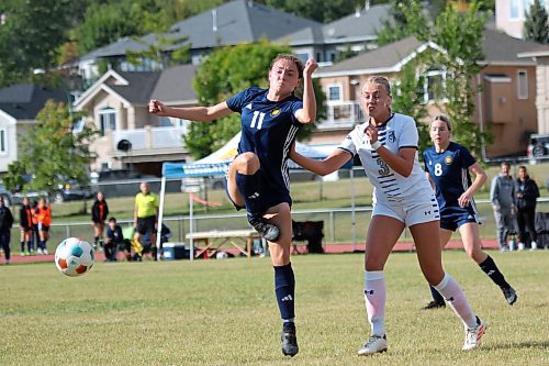 Emilie Dornez (11) urges BU not to take her former team, the St. Boniface Les Rouges, lightly in a semifinal matchup they've dominated all year. (Thomas Friesen/The Brandon Sun)