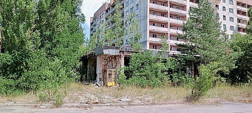 MELISSA MARTIN / FREE PRESS

Once a broad, open public plaza with neatly-manicured trees, today the centre of Prypiat is being taken over by the forest.  

Chornobyl feature - Melissa Martin