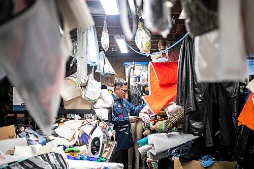 MIKAELA MACKENZIE / FREE PRESS
	
Roy Liang, the maker behind Winnipeg North of Fargo, in his basement workshop space on Tuesday, Oct. 22, 2024.

For Eva Wasney story.
Winnipeg Free Press 2024