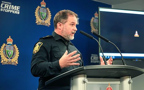 Ruth Bonneville / Free Press

Local - WPS Dangerous Driving 

Sgt. Paul Deacon of the Winnipeg Police Service's Traffic Division, speaks to the media at presser at WPS HQ Wednesday. 

The Winnipeg Police Service hold a news conference at WPS Headquarters with Divisional Commander Max Waddell speaking about Project Stunt Driving.  

The presser was to inform the media about a project targeting dangerous driving and vehicle related complaints from citizens in Winnipeg. 65 Provincial Offence Notices were issued as a result of this project. 

With him at the presser was Sgt. Paul Deacon of the Winnipeg Police Service's Traffic Division and City Councillor Evan Duncan for Charleswood, Tuxedo and Westwood, speaking about complaints from residents. 


Oct 23rd, , 2024
