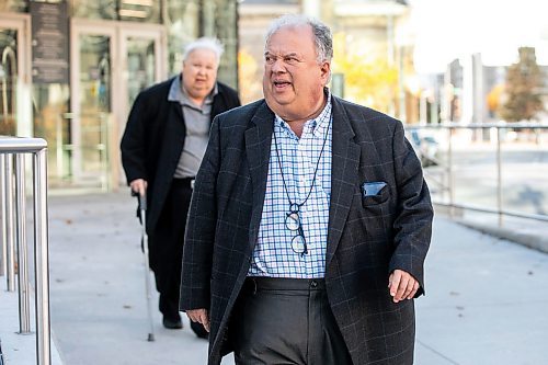 MIKAELA MACKENZIE / FREE PRESS
	
Sandy and Robert Shindleman, president and executive vice president of Shindico, leave the law courts on Wednesday, Oct. 23, 2024.

For Dan story.
Winnipeg Free Press 2024