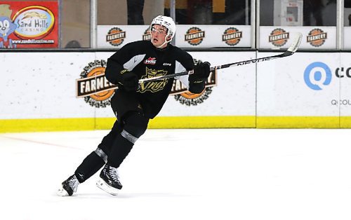 Brandon Wheat Kings captain Quinn Mantei skates after the puck at practice at Westoba Place on Thursday afternoon. The 19-year-old defenceman is returning to the lineup from injury as Brandon hosts the Saskatoon Blades tonight and the Calgary Hitmen on Saturday. (Perry Bergson/The Brandon Sun)
Oct. 24, 2024