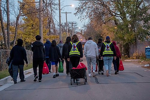 BROOK JONES/FREE PRESS
Sabu's Cubs are celebrating their first year anniversary and are pictured on the their weekly community walk in North Point Douglas in Winnipeg, Man., Wednesday, Oct. 23, 2024.